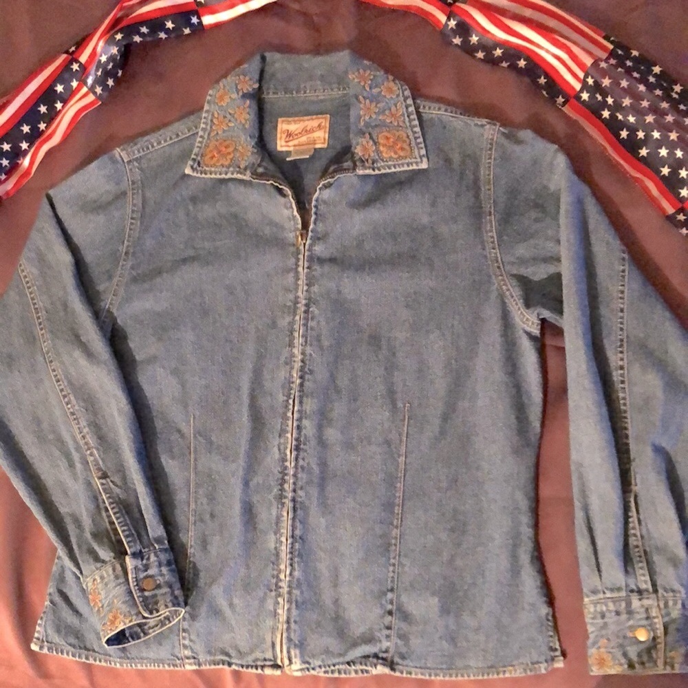 Vintage. Woolrich jeans over shirt, small